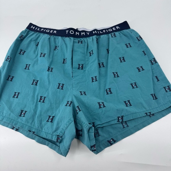 Tommy Hilfiger Green Patterned Shorts with Elastic Waistband - Picture 1 of 6